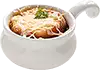 حساء البصل الفرنسي المكثف ، غير مخفف ، مقسم