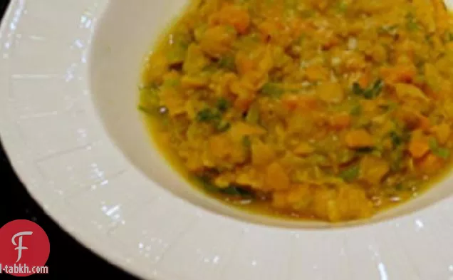 شوربة الحمص والكراث والبارميزان