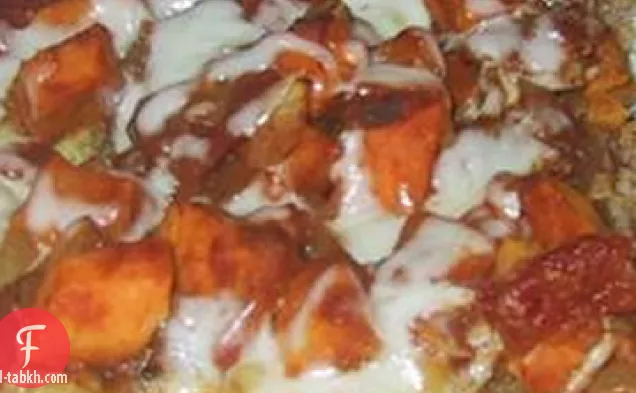 البطاطا الحلوة والبيتزا بالعدس الأحمر بالكاري