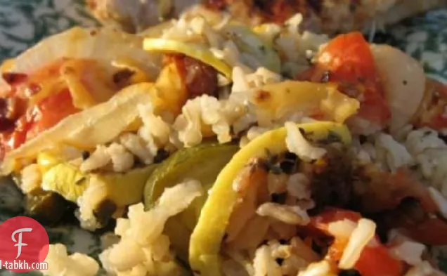 طاجن كوسة وأرز