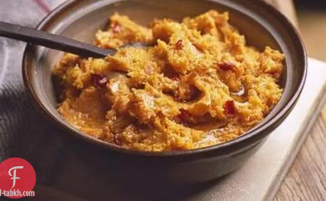 البطاطا الحلوة المشوية والكوسا وهريس الثوم