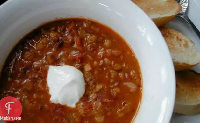 شوربة العدس والطماطم