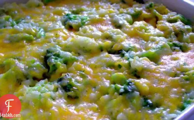طاجن أرز البروكلي بالجبن