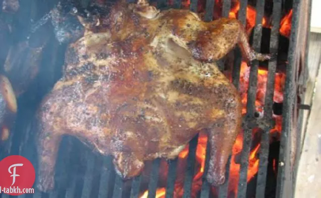 دجاج مشوي بالزبدة مع زيتون اسباني
