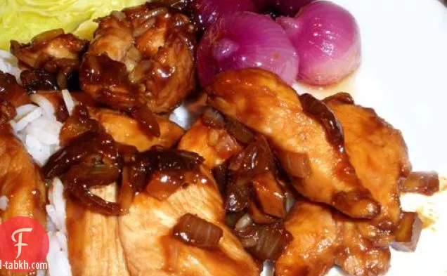 دجاج بالثوم على الأرز