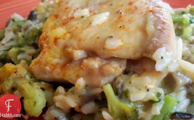 أسهل طاجن أرز الدجاج والخضروات