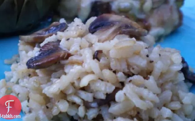 أكلة زعتر الفطر المعروف أيضا باسم أرز أربوريو
