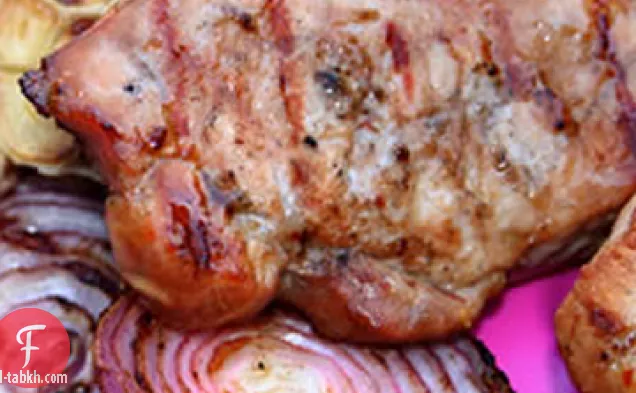 شرائح لحم الخنزير الزنجبيل الآسيوية المشوية