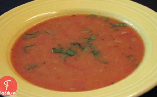 كريم طازج من حساء الطماطم مع الريحان-وو 2 نقطة