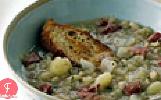 شوربة الملفوف والفاصوليا البيضاء