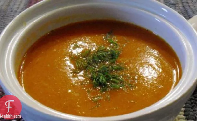شوربة الفلفل المشوي بالكريمة
