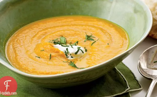 شوربة كريمة الجزر والبطاطا الحلوة