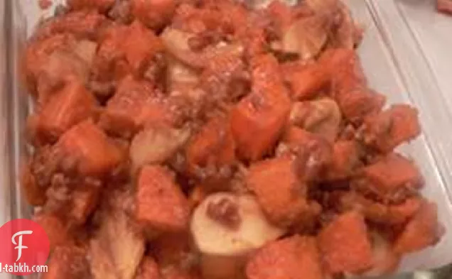 طاجن البطاطا الحلوة والتفاح