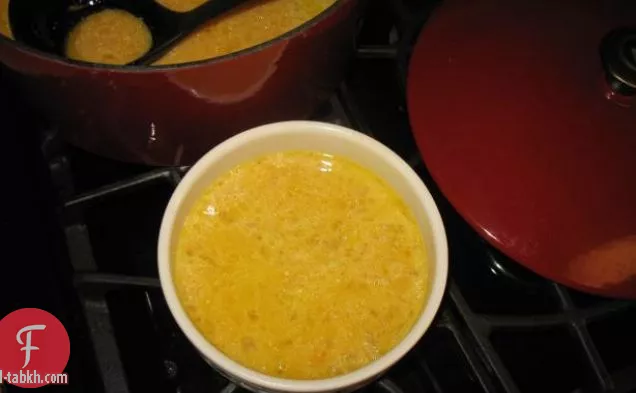 حساء البطاطا الحلوة مع مسكربون