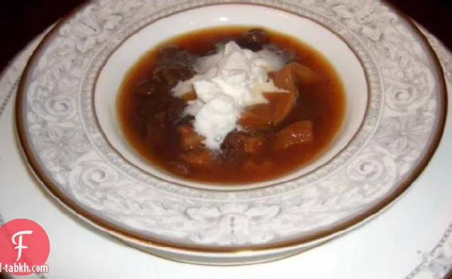 حساء الفاكهة حار
