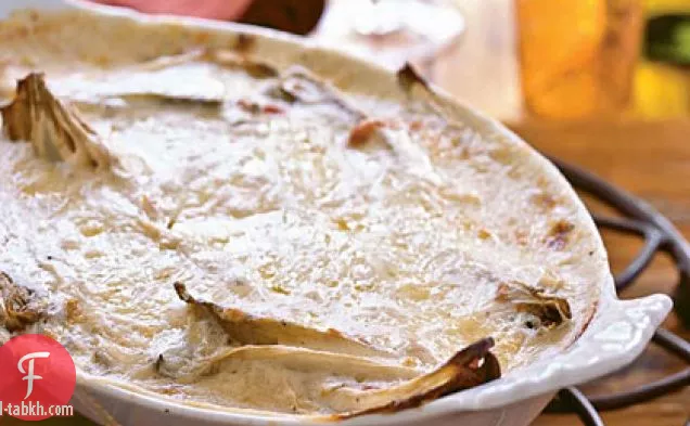 غراتان الهندباء البلجيكية مع لحم الخنزير المقدد (غراتان دينديف أردنيز)