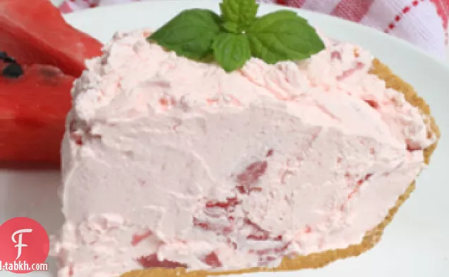 فطيرة بطيخ كريمية باردة وسهلة