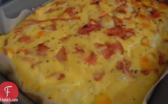 كيشي لحم الخنزير المقدد والبيض منخفض الكربوهيدرات