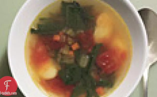 الربيع الخضر وحساء الفاصوليا ليما