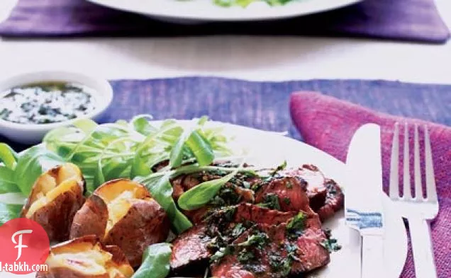 بيستيك أرجنتينو الشيميشوري (ستيك مع صلصة الشيميشوري)