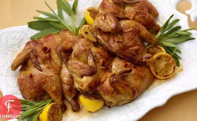 دجاج كورنيش بالزبدة مع زبدة المريمية