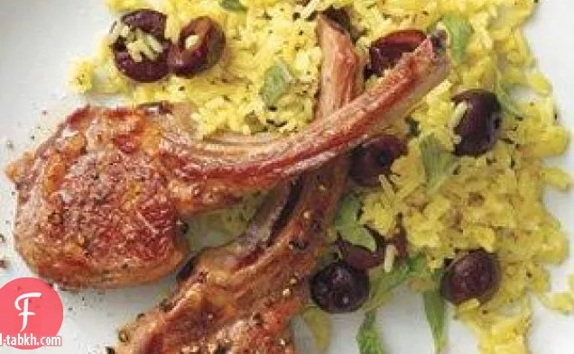 وصفة قطع لحم الضأن مع الأرز بالكاري والكرز