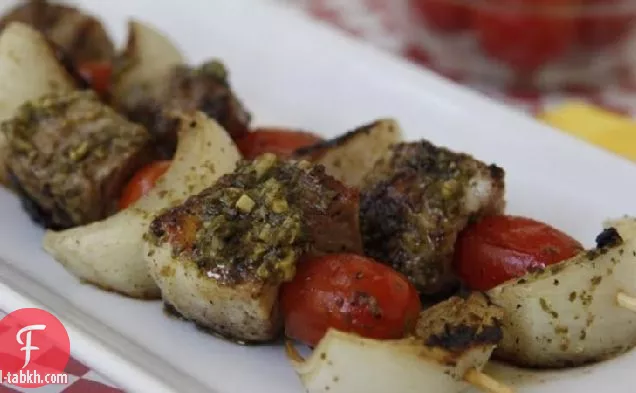 أسياخ لحم الخنزير المشوي سهلة