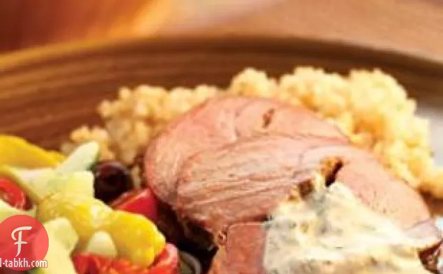 لحم خروف مشوي شرق أوسطي مع صلصة الطحينة