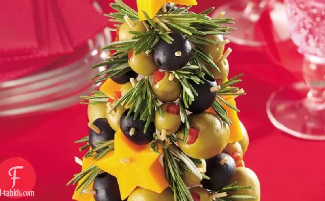 شجرة مقبلات الجبن والزيتون