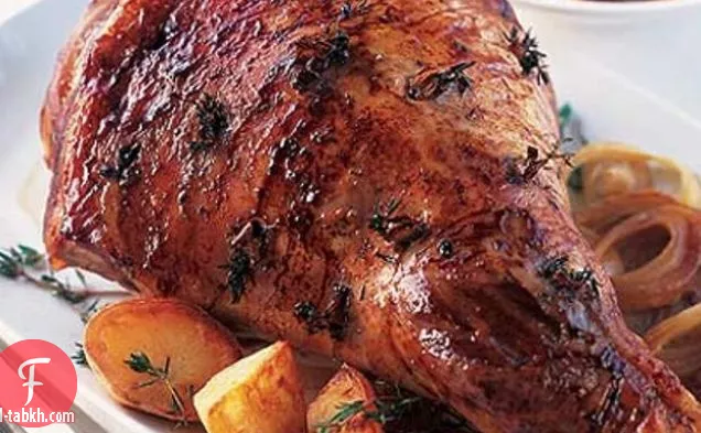 لحم الضأن المشوي بالليمون والزعتر