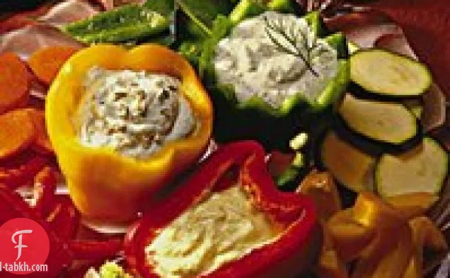 تراجع الجبن الأزرق مع الخضار