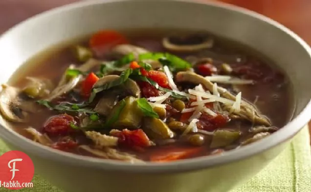 شوربة عدس الدجاج الإيطالية بطيئة الطهي