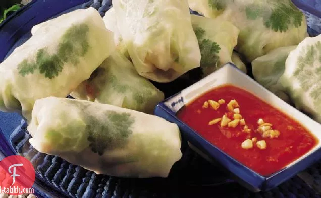 سبرنج رولز فيجي-فيش مع صلصة الغمس