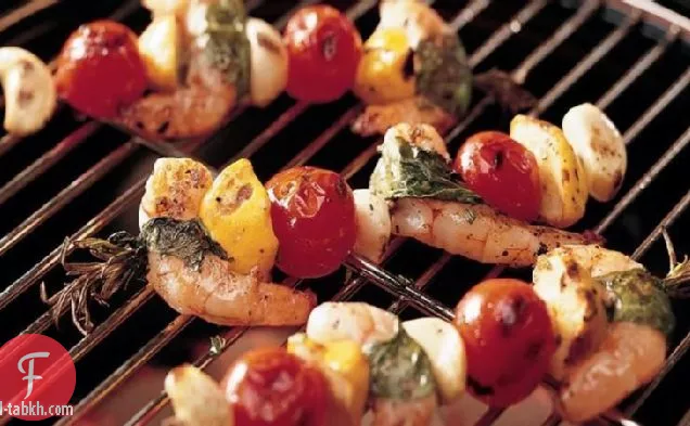 الروبيان المشوي كابوبس مع الأعشاب الطازجة