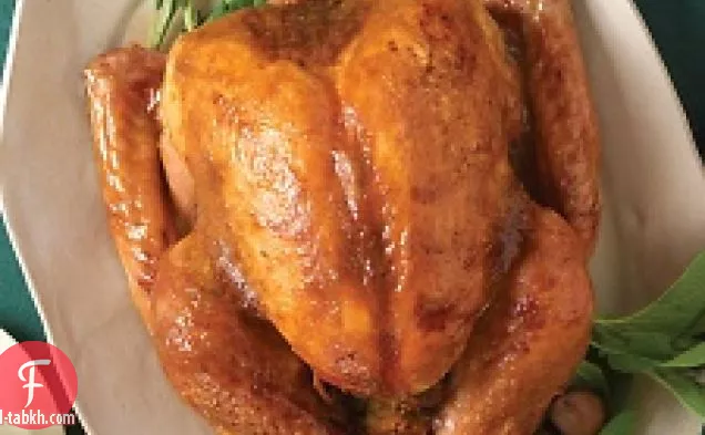 الديك الرومي المشوي مع السكر البني والخردل الصقيل