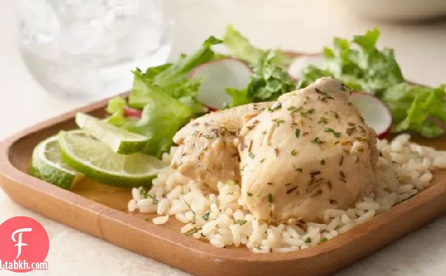 بطيئة طباخ الجير الثوم الدجاج مع الأرز