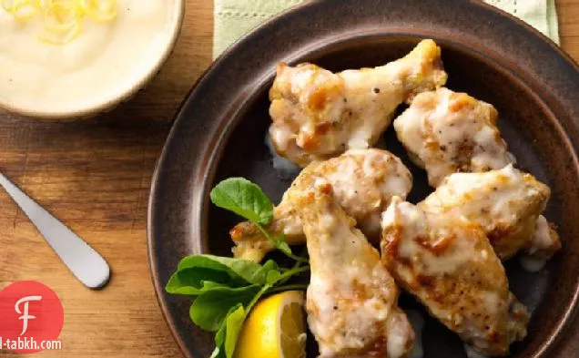 جبنة البارميزان الكريمية-أجنحة الدجاج بالثوم