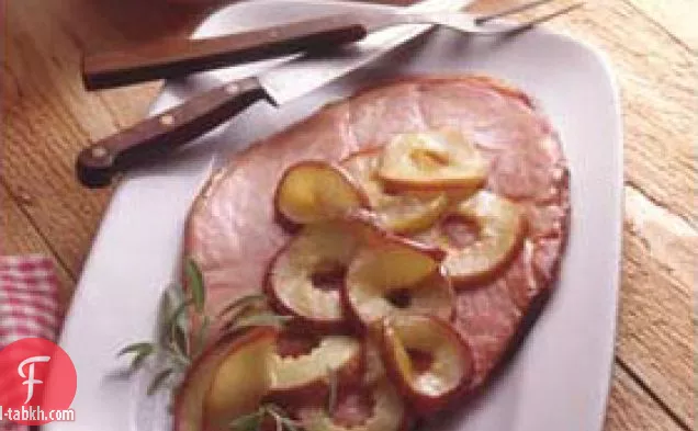لحم الخنزير بالخردل بالعسل مع التفاح المقلي