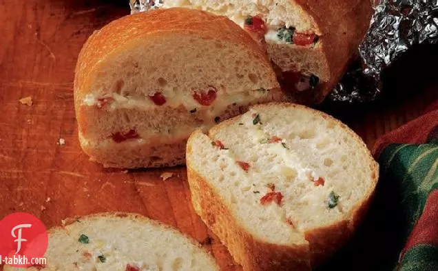 خبز الفلفل الأحمر المحمص بالجبن