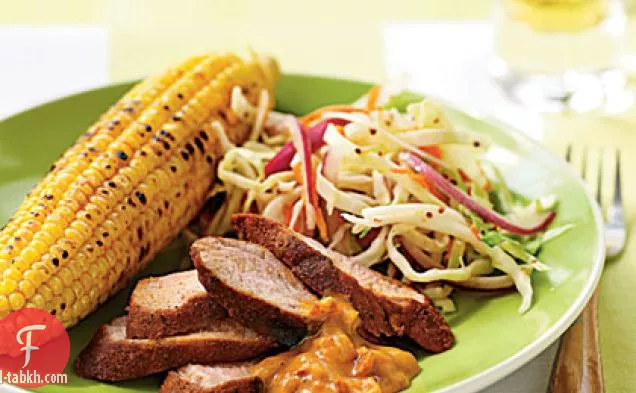 لحم الخنزير المتن مع صلصة الخردل