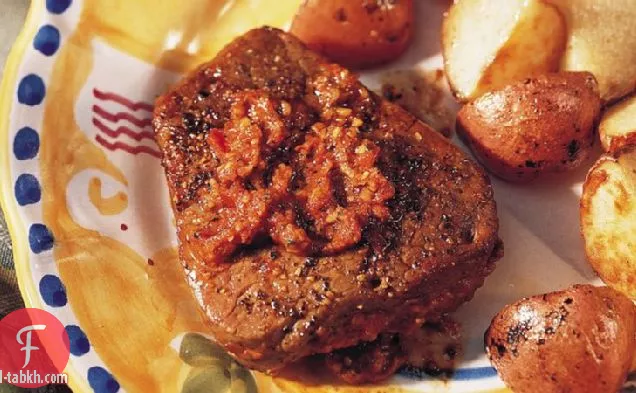 طماطم مشوية-شرائح اللحم المحشوة بالبيستو