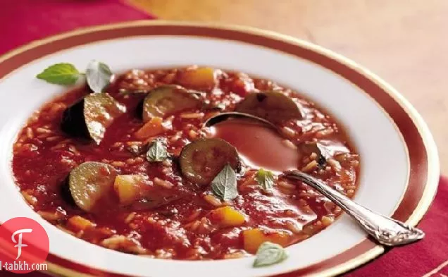 شوربة أرز الخضار بطيئة الطهي