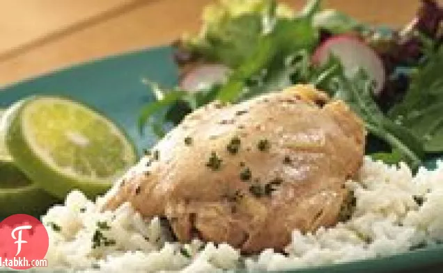 بطيئة طباخ الجير الثوم الدجاج مع الأرز