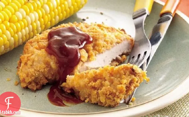 شرائح لحم الخنزير الشواء