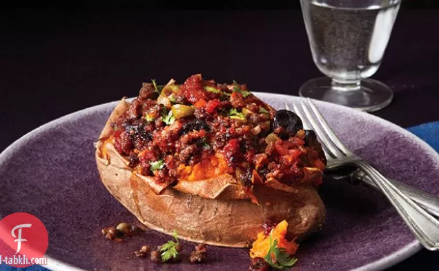 البطاطا الحلوة مع بيكاديلو لحم البقر على الطريقة الكوبية