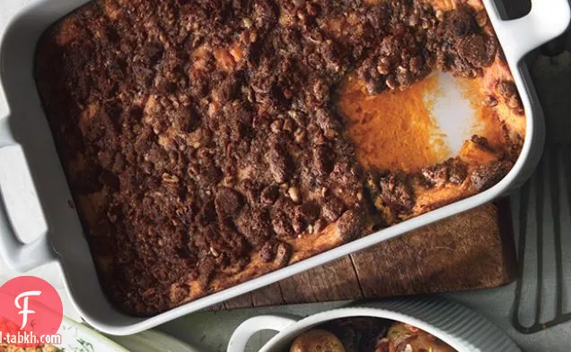 بودنغ البطاطا الحلوة مع البقان والزنجبيل