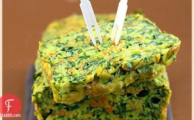 كعكة البطاطا الحلوة والسبانخ