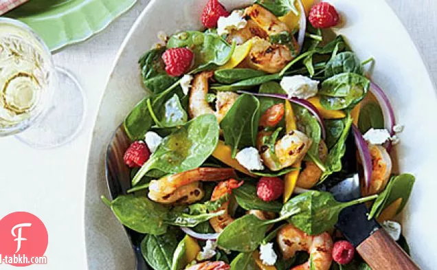 سلطة الروبيان المشوي والسبانخ