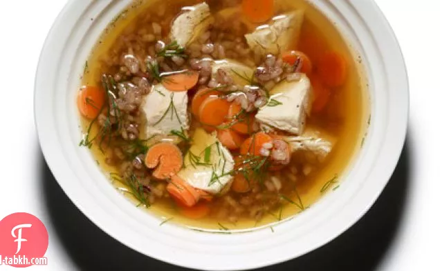 شوربة الدجاج المشوي والأرز