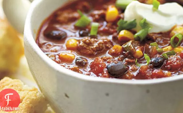 سمين الذرة والفاصوليا السوداء الفلفل الحار